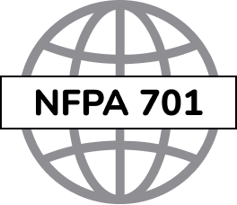NFPA 701 flame resistance certification icon